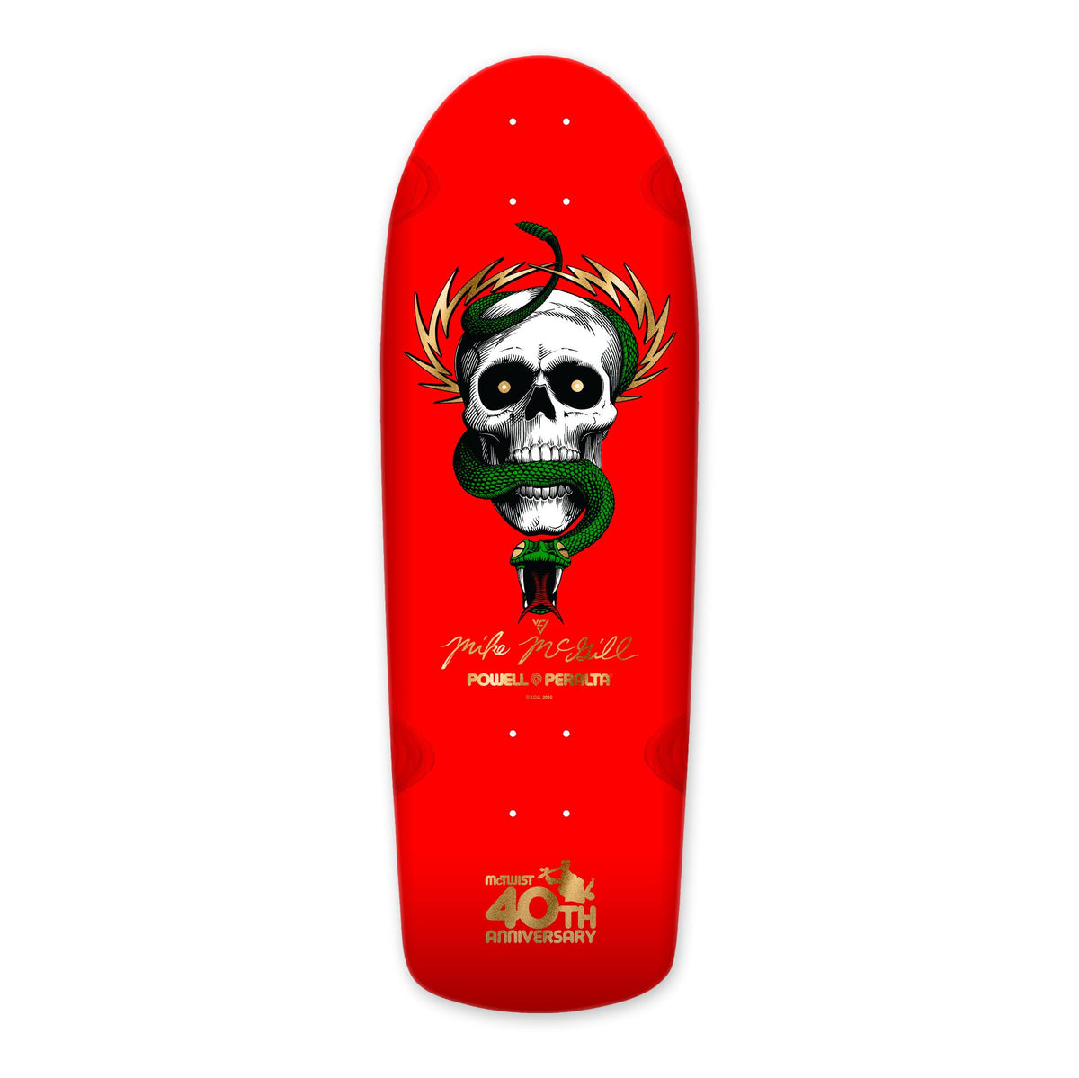 Powell Peralta McGill Skull & Snake McTwist 40th, Red/Gold Foil, Deck Only